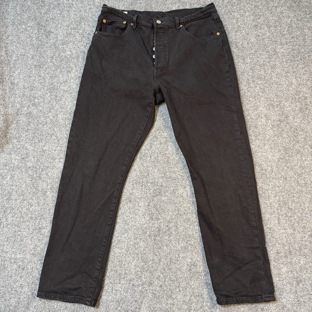 👖 Levi's 501 Premium Original Fit Black Jeans Mens 32x28 Button Fly WaterLess